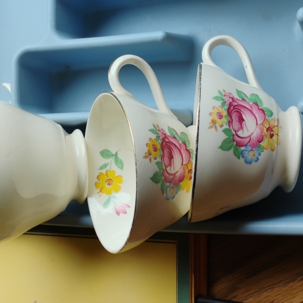 Edwin M Knowles China Co.  Vintage Coffee Cups Qty 2